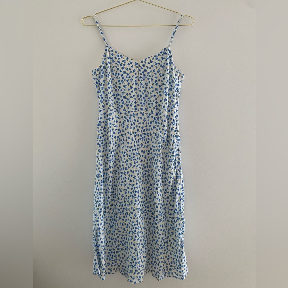 Rouje‎ Floral Blue and White Women's Dress size 40 mini Daisy